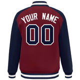 Custom Color Block Personalized Letterman Bomber Coat Full-Snap Jacket