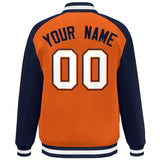 Custom Color Block Personalized Letterman Bomber Coat Full-Snap Jacket