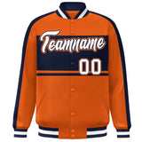 Custom Color Block Personalized Letterman Bomber Coat Full-Snap Jacket