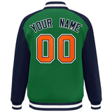 Custom Color Block Personalized Letterman Bomber Coat Full-Snap Jacket