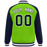 Custom Color Block Personalized Letterman Bomber Coat Full-Snap Jacket