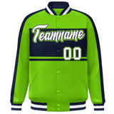 Custom Color Block Personalized Letterman Bomber Coat Full-Snap Jacket