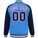 Custom Color Block Personalized Letterman Bomber Coat Full-Snap Jacket