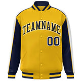 Custom Color Block Full-Snap Baseball Jacket Fashion Letterman Coat  For Men/Women