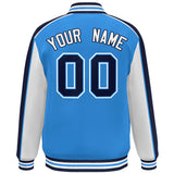 Custom Color Block Athletic College Letterman Bomber Coat Full-Snap Baseball Jacket