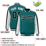 Custom Color Block Athletic College Letterman Bomber Coat Full-Snap Baseball Jacket