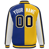 Custom Color Block Athletic College Letterman Bomber Coat Full-Snap Baseball Jacket