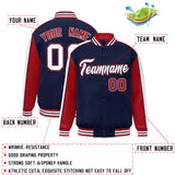 Custom Color Block Athletic College Letterman Bomber  Full-Snap Baseball Jacket