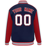 Custom Color Block Athletic College Letterman Bomber  Full-Snap Baseball Jacket