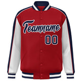 Custom Color Block Athletic College Letterman Bomber  Full-Snap Baseball Jacket