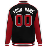 Custom Color Block Athletic College Letterman Bomber  Full-Snap Baseball Jacket