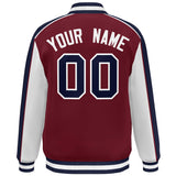 Custom Color Block Athletic College Letterman Bomber  Full-Snap Baseball Jacket