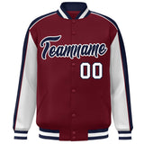 Custom Color Block Athletic College Letterman Bomber  Full-Snap Baseball Jacket