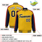 Custom Color Block Athletic College Letterman Bomber  Full-Snap Baseball Jacket