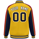 Custom Color Block Athletic College Letterman Bomber  Full-Snap Baseball Jacket