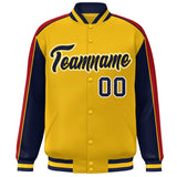 Custom Color Block Athletic College Letterman Bomber  Full-Snap Baseball Jacket