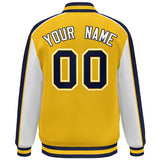 Custom Color Block Athletic College Letterman Bomber  Full-Snap Baseball Jacket