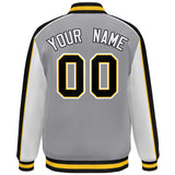 Custom Color Block Athletic College Letterman Bomber  Full-Snap Baseball Jacket