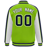 Custom Color Block Athletic College Letterman Bomber  Full-Snap Baseball Jacket