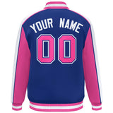 Custom Color Block Athletic College Letterman Bomber  Full-Snap Baseball Jacket