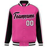 Custom Color Block Athletic Letterman Bomber Coat Full-Snap Baseball Jacket Big Size