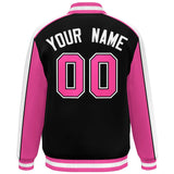 Custom Color Block Athletic Letterman Bomber Coat Full-Snap Baseball Jacket Big Size