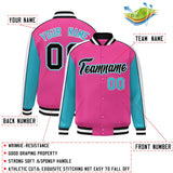 Custom Color Block Athletic Letterman Bomber Coat Full-Snap Baseball Jacket Big Size