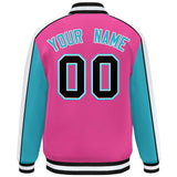 Custom Color Block Athletic Letterman Bomber Coat Full-Snap Baseball Jacket Big Size