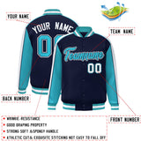 Custom Color Block Athletic Letterman Bomber Coat Full-Snap Baseball Jacket Big Size