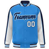 Custom Color Block Athletic Letterman Bomber Coat Full-Snap Baseball Jacket Big Size