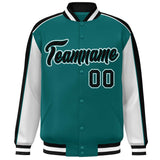 Custom Color Block Athletic Letterman Bomber Coat Full-Snap Baseball Jacket Big Size