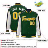 Custom Color Block Athletic Letterman Bomber Coat Full-Snap Baseball Jacket Big Size