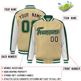 Custom Color Block Athletic Letterman Bomber Coat Full-Snap Baseball Jacket Big Size