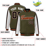 Custom Color Block Athletic Letterman Bomber Coat Full-Snap Baseball Jacket Big Size