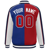 Custom Color Block Athletic Letterman Bomber Coat Full-Snap Baseball Jacket Big Size