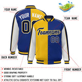 Custom Color Block Athletic Letterman Bomber Coat Full-Snap Baseball Jacket Big Size