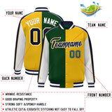 Custom Color Block Athletic Letterman Bomber Coat Full-Snap Baseball Jacket Big Size