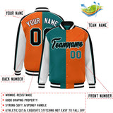 Custom Color Block Athletic Letterman Bomber Coat Full-Snap Baseball Jacket Big Size