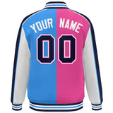 Custom Color Block Athletic Letterman Bomber Coat Full-Snap Baseball Jacket Big Size