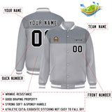 Custom Color Block Stitched Name Number Varsity Full-Snap  Letterman Casual Sweatshirt Baseball Jacket