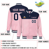 Custom Color Block Stitched Name Number Varsity Full-Snap  Letterman Casual Sweatshirt Baseball Jacket