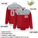 Custom Color Block Stitched Name Number Varsity Full-Snap  Letterman Casual Sweatshirt Baseball Jacket