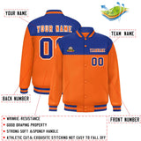 Custom Color Block Stitched Name Number Varsity Full-Snap  Letterman Casual Sweatshirt Baseball Jacket