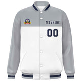 Custom Color Block Stitched Casual Sweatshirt Letterman Bomber Coats Personalized Letter And Number