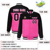 Custom Color Block Stitched Casual Sweatshirt Letterman Bomber Coats Personalized Letter And Number