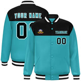 Custom Color Block Stitched Casual Sweatshirt Letterman Bomber Coats Personalized Letter And Number