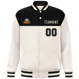 Custom Color Block Stitched Casual Sweatshirt Letterman Bomber Coats Personalized Letter And Number