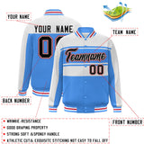 Custom Color Block Letterman Jackets Full-Snap Stitched baseball Jackets Personalized Letter and Number for Adult Youth S-6XL