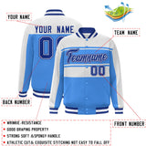 Custom Color Block Letterman Jackets Full-Snap Stitched baseball Jackets Personalized Letter and Number for Adult Youth S-6XL