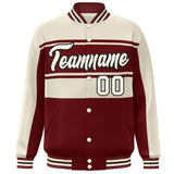 Custom Color Block Letterman Jackets Full-Snap Stitched baseball Jackets Personalized Letter and Number for Adult Youth S-6XL